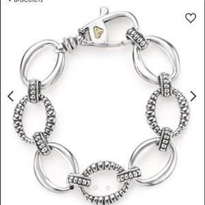Lagos sterling silver link caviar bracelet.